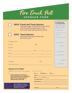 Fire Truck Pull Sponsor Form